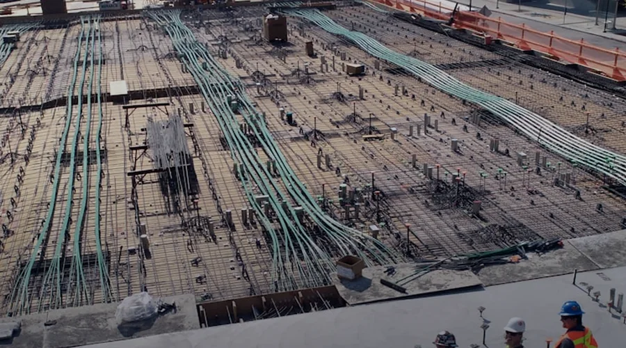 Large construction site with crew — contractor website design
