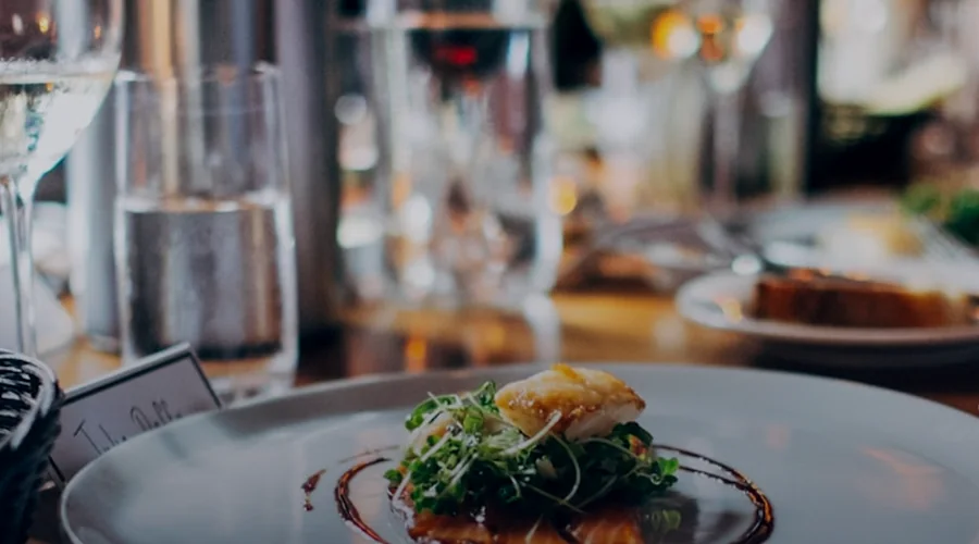 Plated fine dining dish — restaurant and cafe website design
